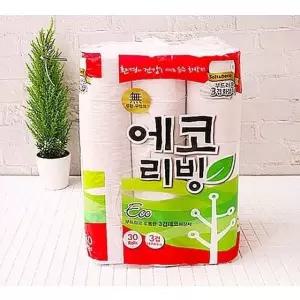에코리빙22m_3겹롤휴지30롤. (W0A37C2)
