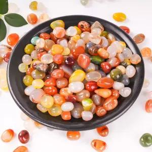 SIDONG 2 LB 컬러풀 혼합 게이트 스톤 1/2 인치 연마된 돌 자연 치유 크리스탈 가정 장식용 자갈 실내 식물