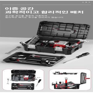 여러 사양 도구 상자 손잡이가있는 더블 레이어 보관 휴대용 쌓을 수있는 버킷 주최자