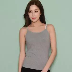 [하프클럽/]ZF 여성 신각 끈런닝 면스판 원단 국내산 데일리 베이직