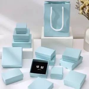 [하프클럽/]귀걸이케이스 선물 목걸이케이스 ZF 포장 (민트블루) 9cmX9cm