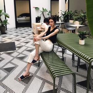 모던 심플 레저 마당 야외 테이블 및 의자 밀크티 가게 카페 단철 색상 비치