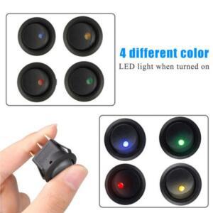 LED 도트 라이트 로커 스위치, 자동차 보트 라운드 ON/OFF SPST KCD1 10A, 12V, 220V