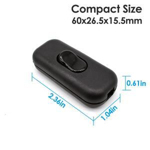 AC 0-250V 6A 인라인 스위치 2선식 ON/OFF 테이블 데스크 램프 코드 케이블 로커 LED 조명 제어용