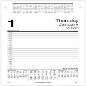 AT-A-GLANCE 2026 데스크 캘린더 리필 데일리 패드 5인치 x 8인치 대형 스타일 E4585026