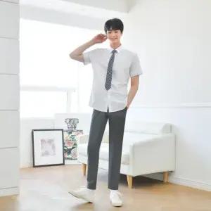 예쁜교복 교복몰 (하복)스판 진그레이 교복바지(남자) 교복 학.