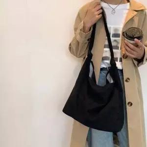 여성 3컬러 가을 겨울 스트랩 코듀로이 골덴 숄더백 에코백