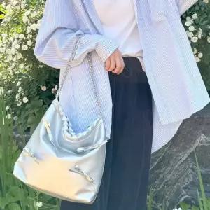 여성 리본 체인 복조리 백 실버 블랙 여성복조리가방