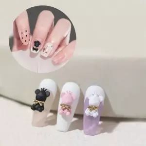 네일아트 럭셔리 명품 귀여운 곰돌이 니트 파츠 3종 명품파츠 럭셔리스톤 (W9A4708)