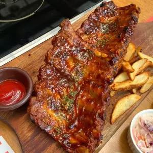 [해와바다]훈제 바베큐 등갈비 폭립 500g 2인분 2팩 슬로우 스모킹 사과나무 훈연