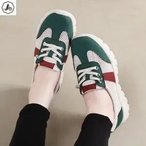 [애슬릿] 메쉬 스니커즈 배색 콤비 밴딩 레이스업 발편한 키높이 5cm
