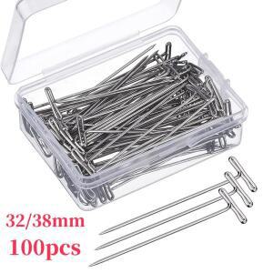 100Pcs 스테인레스 스틸 T 핀 Thumbtack Pushpin 모양의 바늘 보관 상자 차단  모델링
