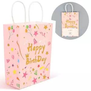 종이쇼핑백 생일축하 선물백 중 핑크 쇼핑백 종이 포장 선물 가방