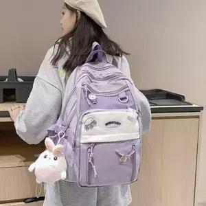 남여공용 가방 새학기 책가방 백팩 퍼플 데일리 가방 유행 등교