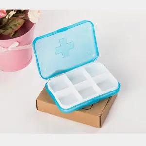 생활정리 리크플 알약보관 6칸 사각 휴대약통 알약케이스 리빙아이템