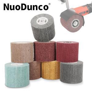120x100x19mm 부직포 나일론 연마 플랩 휠 브러시 스테인레스 스틸 금속 디버링 드럼 도구 60-600 그릿