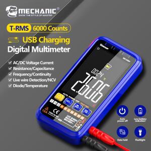 MECHANIC 충전식 HD 대화면 디지털 멀티미터 AC/DC 전압 전류 트루 RMS 커패시턴스 옴 주파수 측정 전기기