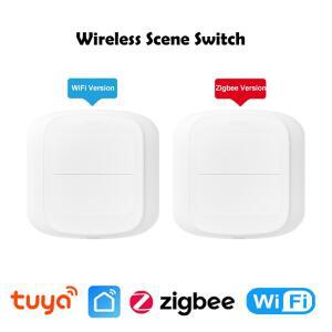 Tuya WiFi ZigBee 스마트 장면 무선 스위치 푸시 버튼 컨트롤러 자동화 시나리오 2 Gang 홈 가젯