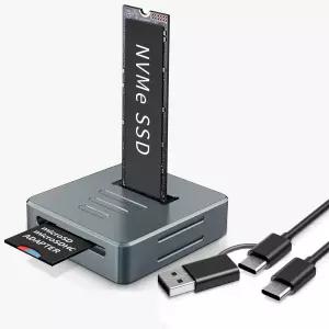 M.2 NVMe에서 USB 리더 어댑터 10Gbps 도크 SSD 및 SD 카드용 3.2 PCIe 인클로저