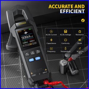 FNIRSI DMC-100 클램프  멀티미터 온도 프로브가 있는 자동 스마트 고정밀 전류계