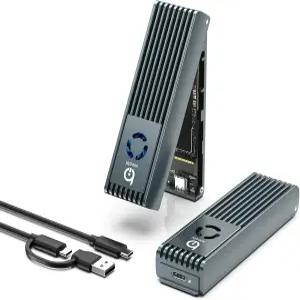 냉각 팬이 있는 샤오비 NVMe 인클로저 도구 없는 설치 풀 알루미늄 합금 샌드위치 스타일 디자인 M M+B 키