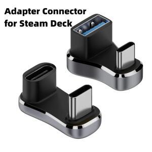 180도 각도 USB C 어댑터 20Gbps PD 140W 충전 태블릿 U자형 컨버터 스팀 덱 액세서리용