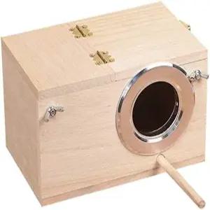 사랑하는 새들을 위한 YJJKJ 애완용 나무 잉꼬 둥지 상자 새집 번식 새장 코카티엘 앵무새를