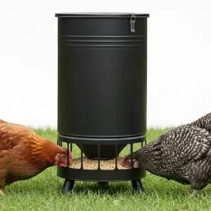 Solution4Patio 65 LB 대형 닭고기 공급기 폐기물 없음 휴대용 중력식 자동 디스펜서 6개의 공급 포트