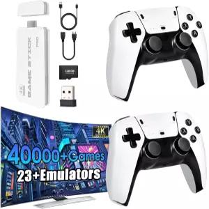 2026년형 새로운 무선 레트로 게임 콘솔 23 시뮬레이터와 40000개 이상의 플러그 앤 플레이 4K HDMI TV 24G