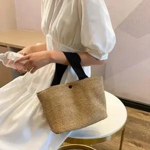 미니 라탄 토트백 LM0439 손 보조 여성 토트 토트백 여행 패션잡화 섟 스몰 패딩 천 가 소가