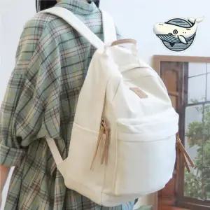 학생용 캔버스 백팩 심플한 데일리 가방 화이트 학생용백팩 데일리가방 남성백팩