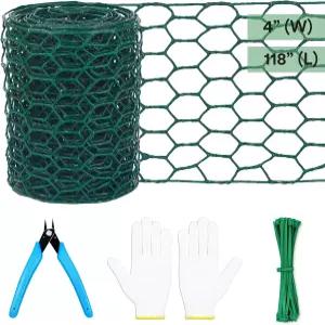 공예용 꽃무늬 치킨 와이어 4 x 8 인치 경량 아연 도금 육각형 네트 정원 가금류용 2mm 두께 펜스 장갑이