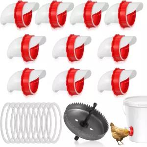 Kifmurase 0Pcs DIY 치킨 피더 노 웨이스트 0개의 덮개가 있는 가금류 홀 톱 방수 자동 중력 키트 버킷