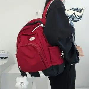 와인색 다기능 백팩 스타일리시 대학 여대생가방 대학생가방 기본백팩 귀여운백팩
