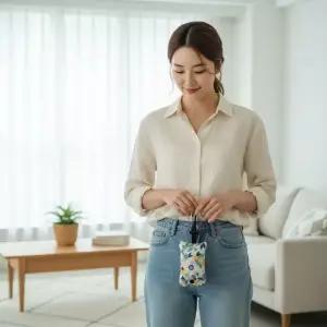 휴대용 접이식 에코백 가벼운 장보기 가방 키링 미니 장바구니 장바구니키링 미니쇼핑백