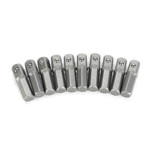 10pcs 25mm 긴 충격 소켓 어댑터 변환기 1/4 육각 생크 사각형 드라이브 육각형 핸들 드릴 도구