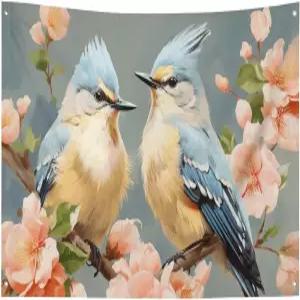 계절 정원 깃발 환영 꽃과 새 그림 장식 야외 배너 야드 잔디 집 24시간 연중무휴 결혼식을 위한 외부