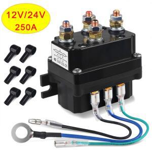 12V 24V 범용 윈치 전자기 릴레이 접촉기 로커 스위치 썸 250A 조합 키트 ATV/UTV 4WD
