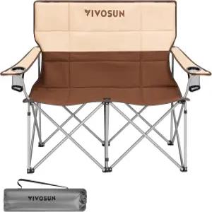비보선 출처 더블 캠핑 의자 풀 패딩 접이식 러브시트 수납 컵 홀더가 있는 휴대용 오버사이즈 듀오 높이