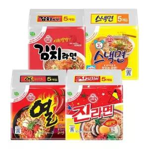[오뚜기]진라면 5입 + 열라면 5입 + 스낵면 5입 + 김치라면 5입e[35949576]