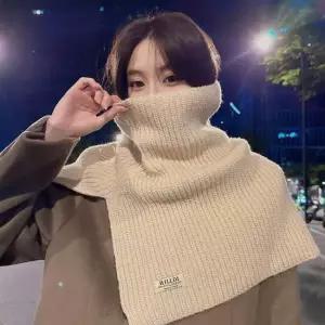 여성 2컬러 겨울 스타일링 두툼 옆트임 워머 머플러 숄