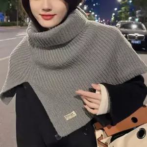 트임 하이넥 두툼 넥워머 머플러 겨울패션 스타일링