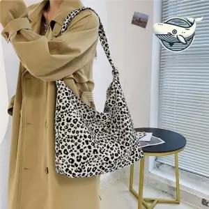 스타일리시 레오파드 숄더백 캐주얼 가방 편안한 Scrunchie hobo 스크런치 호보 패브릭 외줄