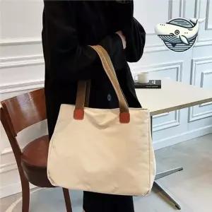 편안한 캔버스 숄더백 실용적 마그네틱 에코백 마그네틱 버킷백 데일리백 대빵style 가벼운