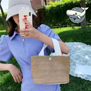 스타일리시 토트백 쇼핑해도 가벼운 데일리 빨대가방 라탄 피크닉바구니 장바구니 목욕