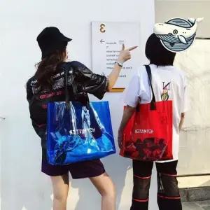 스타일리시 투명 젤리백 유니크한 가방 대형 사각 투명젤리 미니가방 물놀이 투명 수영장