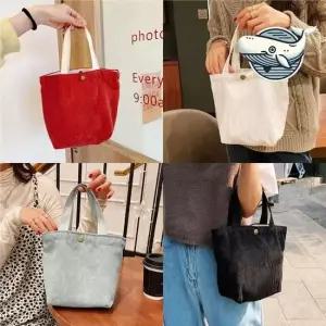 다용도 코듀로이 미니 토트백 편안한 휴대용 국내매장판 테크니컬 패브릭 미니백