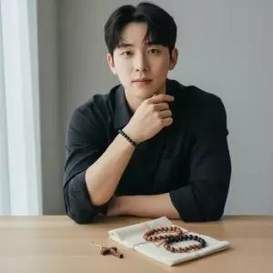 블랙 우드 성당 천주교 십자가 팔찌 235mm 18구 묵주형 손목 성당 개신교 크리스트 카톨릭