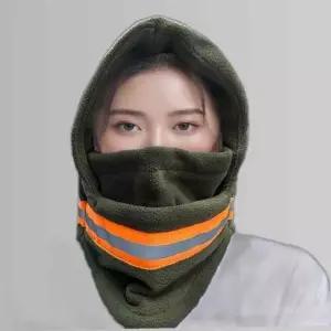 안전 반사띠 넥워머 바라클라바 카키 방한복면