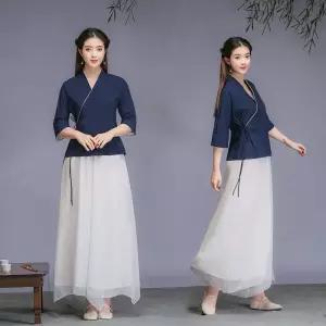 수련 명상복 세트 요가복 태극권 법복 상하의 전통 한복 수행복 차이나